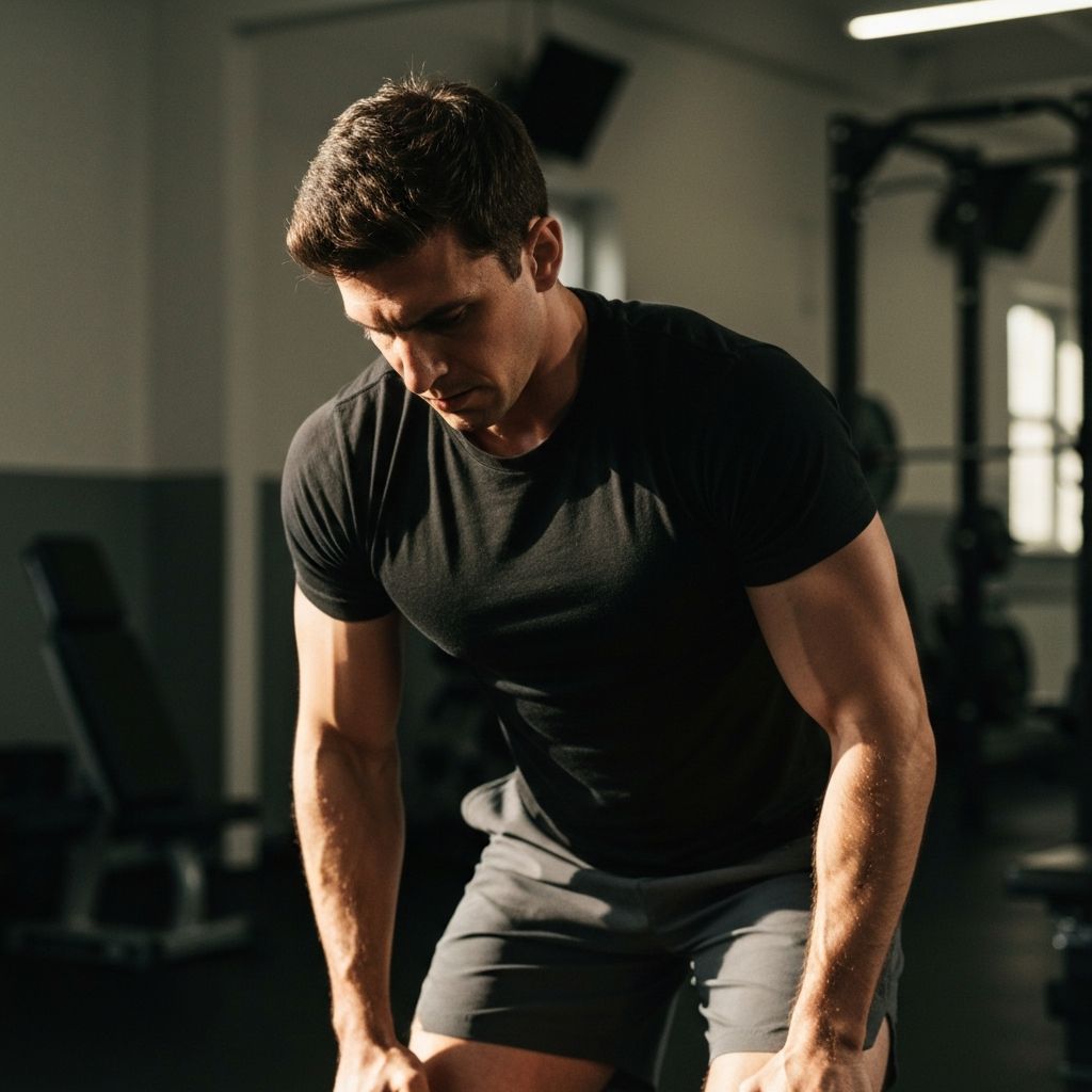 Čovek tokom sesije otpornosne vežbe, fokusa na pravilnu formu i kontrolisano kretanje